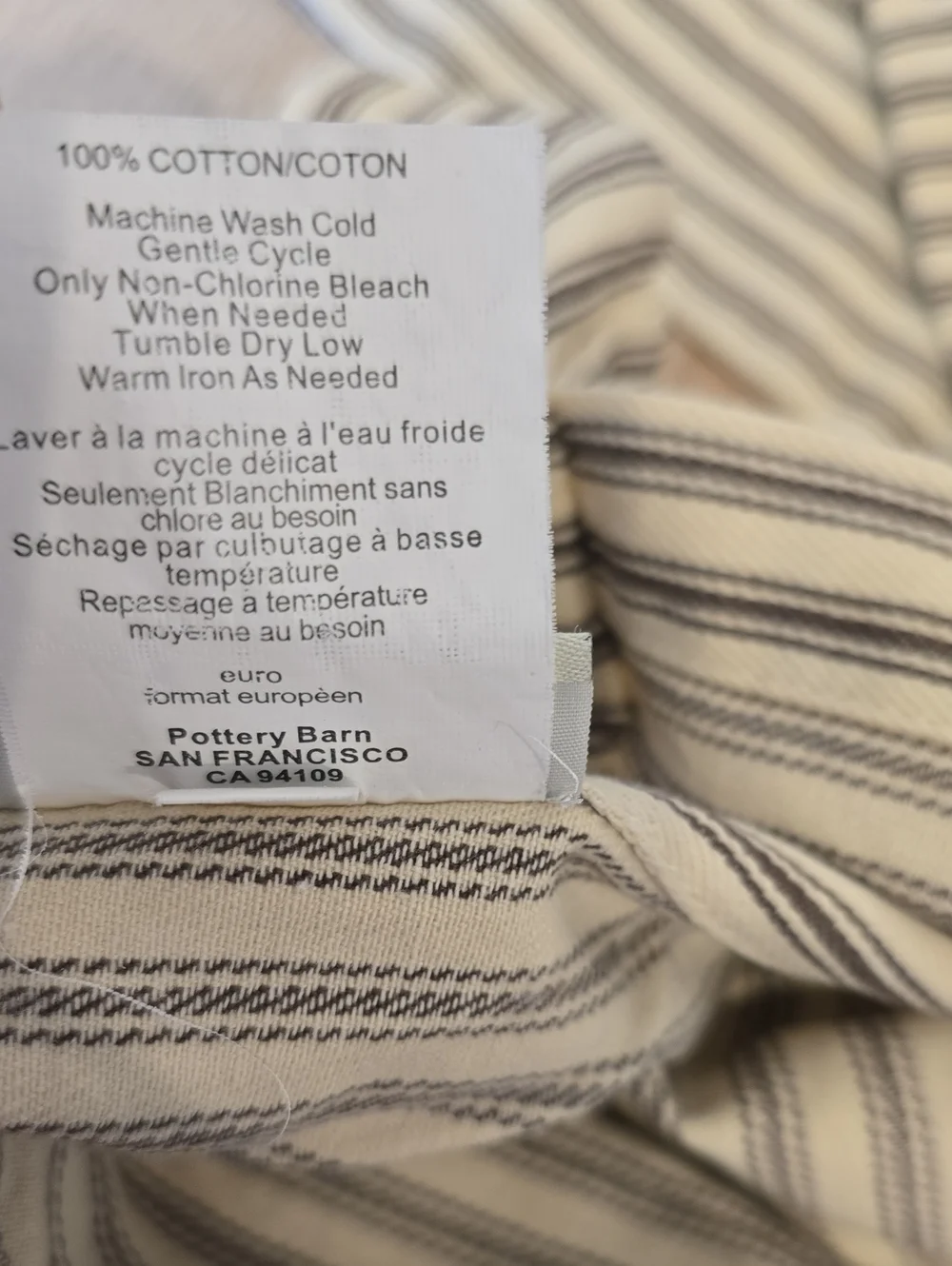 2 Pottery Barn Euro Cotton Shams Cream And Taupe